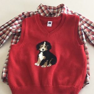 Boys matching dress shirt and vest